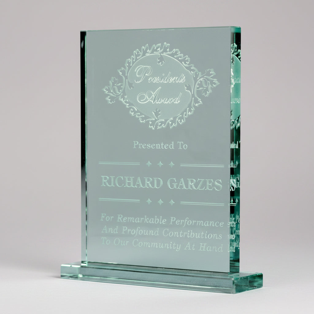 Jade Crystal Standing Plaque