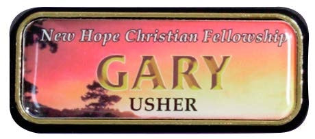 Epoxy Dome Name Badge with Frame