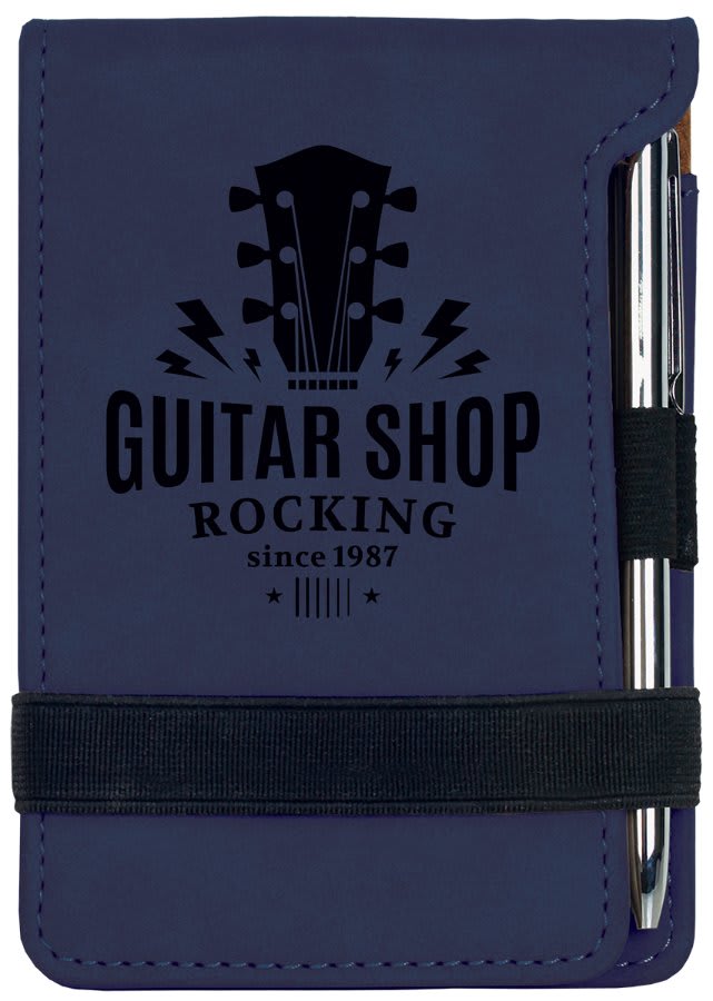 3 1/4" x 4 3/4" Laserable Leatherette Mini Notepad with Pen