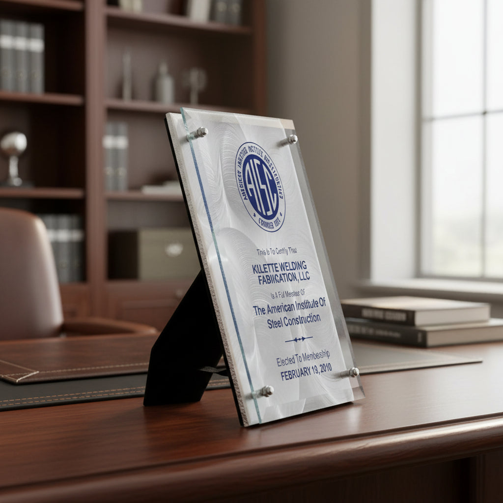 Glass Floating Plaque