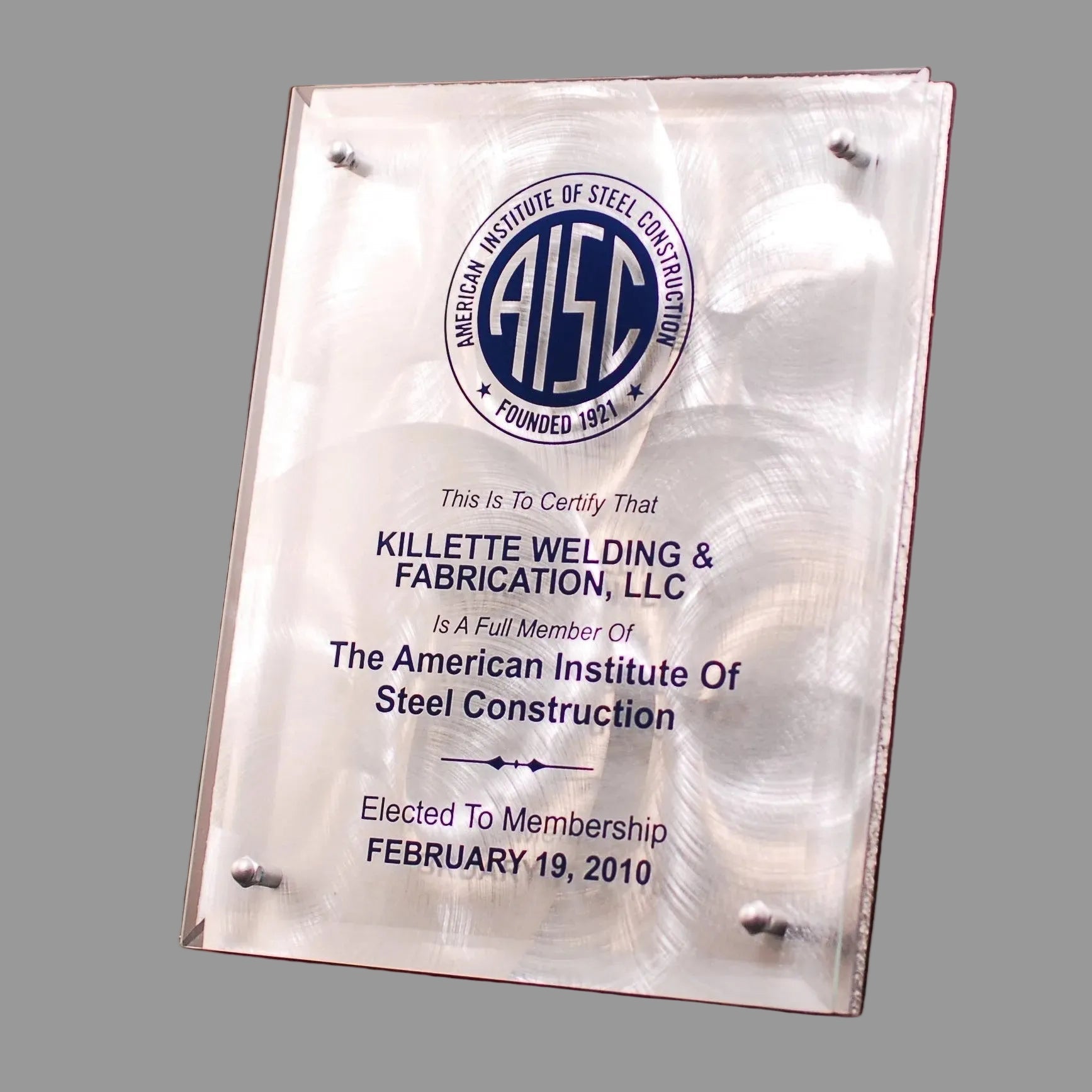 Glass Floating Plaque