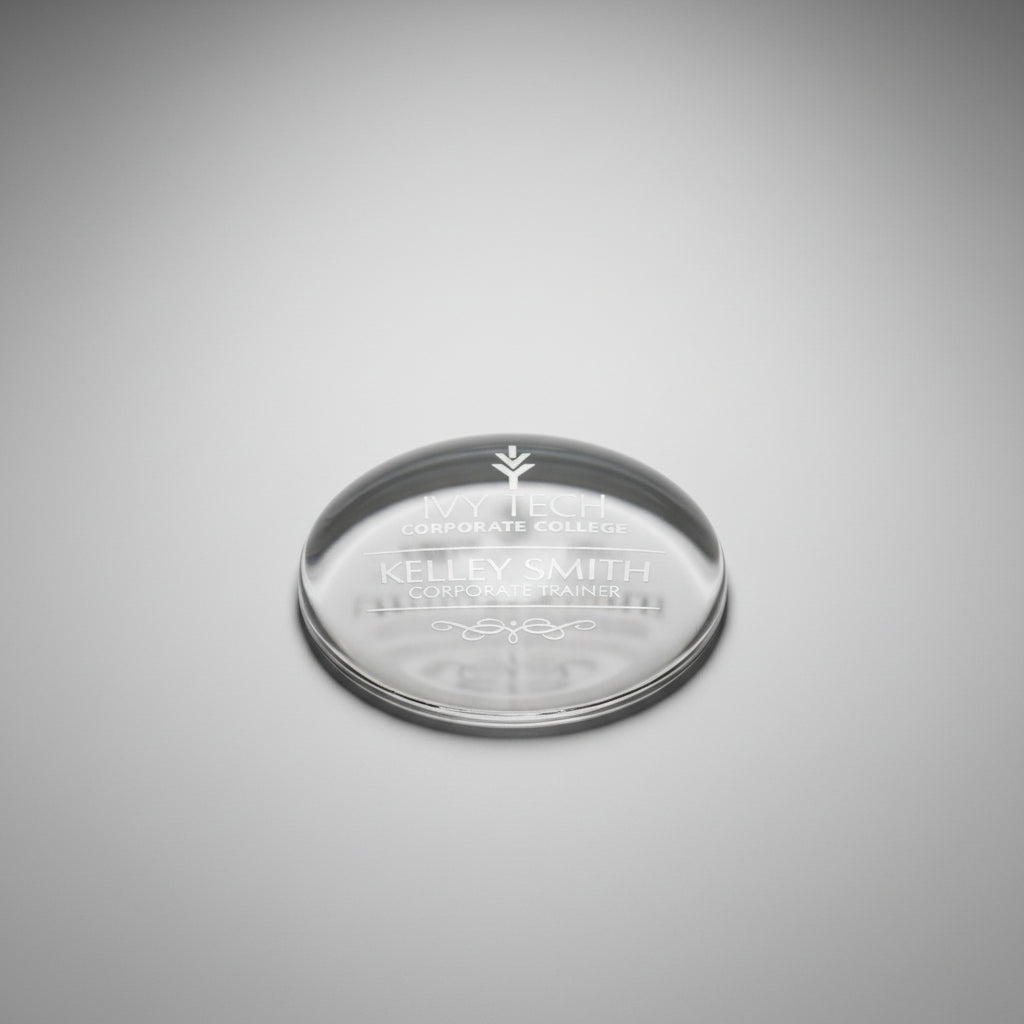 Crystal Paperweight - Low Profile Dome