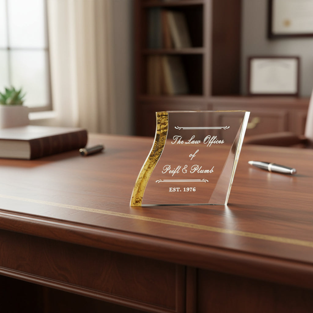 Acrylic Angled Square Paperweight