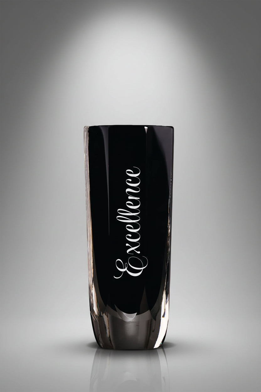 Obsidian-Colored Art Glass Vase