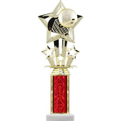 Star Theme Figure and Column Round Trophy